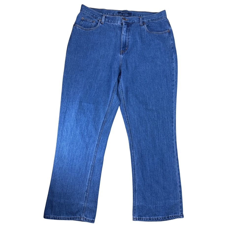 Bill Blass Perfect Fit Jeans Womens 18‎ Blue Medium Wash High Rise Straight Leg